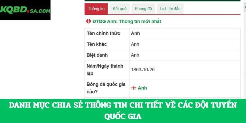 Danh mục chia sẻ thông tin chi tiết về các đội tuyển quốc gia